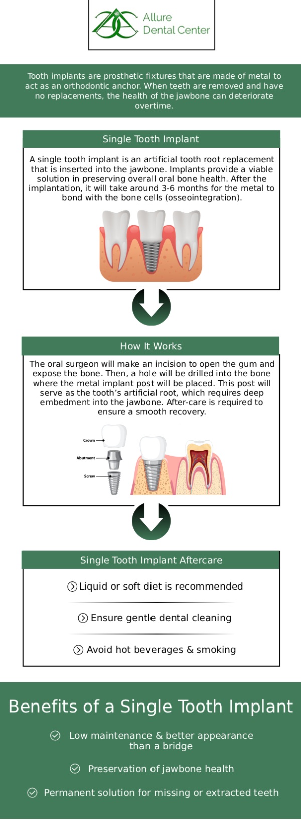 When a tooth and its foundation can no longer be saved, a single tooth implant is an effective solution for restoring both function and appearance. At Allure Dental Center, Dr. Trinh Lee and Dr. Suzanna Lee offer expert care, providing patients with a permanent, natural-looking replacement. For more information, contact us or schedule an online appointment. We are conveniently located at 570 N Shoreline Blvd, Mountain View, CA 94043. When a tooth and its foundation can no longer be saved, a single tooth implant is an effective solution for restoring both function and appearance. At Allure Dental Center, Dr. Trinh Lee and Dr. Suzanna Lee offer expert care, providing patients with a permanent, natural-looking replacement. For more information, contact us or schedule an online appointment. We are conveniently located at 570 N Shoreline Blvd, Mountain View, CA 94043.